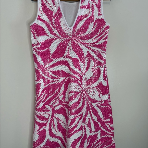 Lilly Pulitzer Airbella sequin shift dress  Pink &White Patterned Dress size 6 - Picture 5 of 12